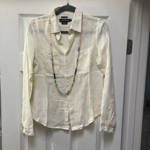 Island Company yellow Classic Linen Shirt Small.